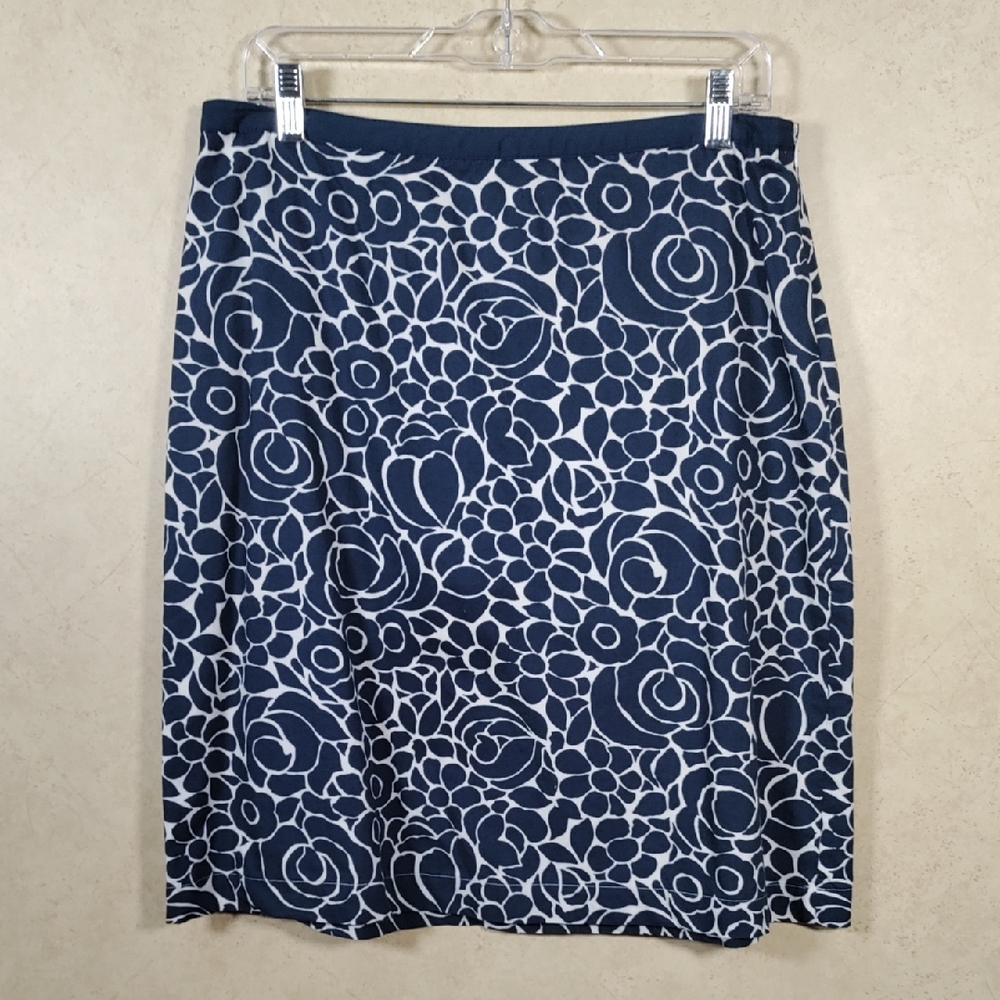 *E150 Boden navy blue and white floral cotton skirt 10 FINAL PRICE